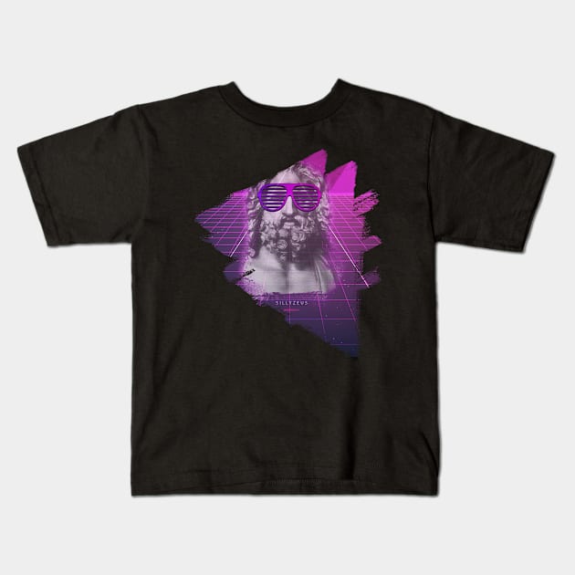 Retrowave Zeus Aesthetic T-Shirt Kids T-Shirt by SillyZeus